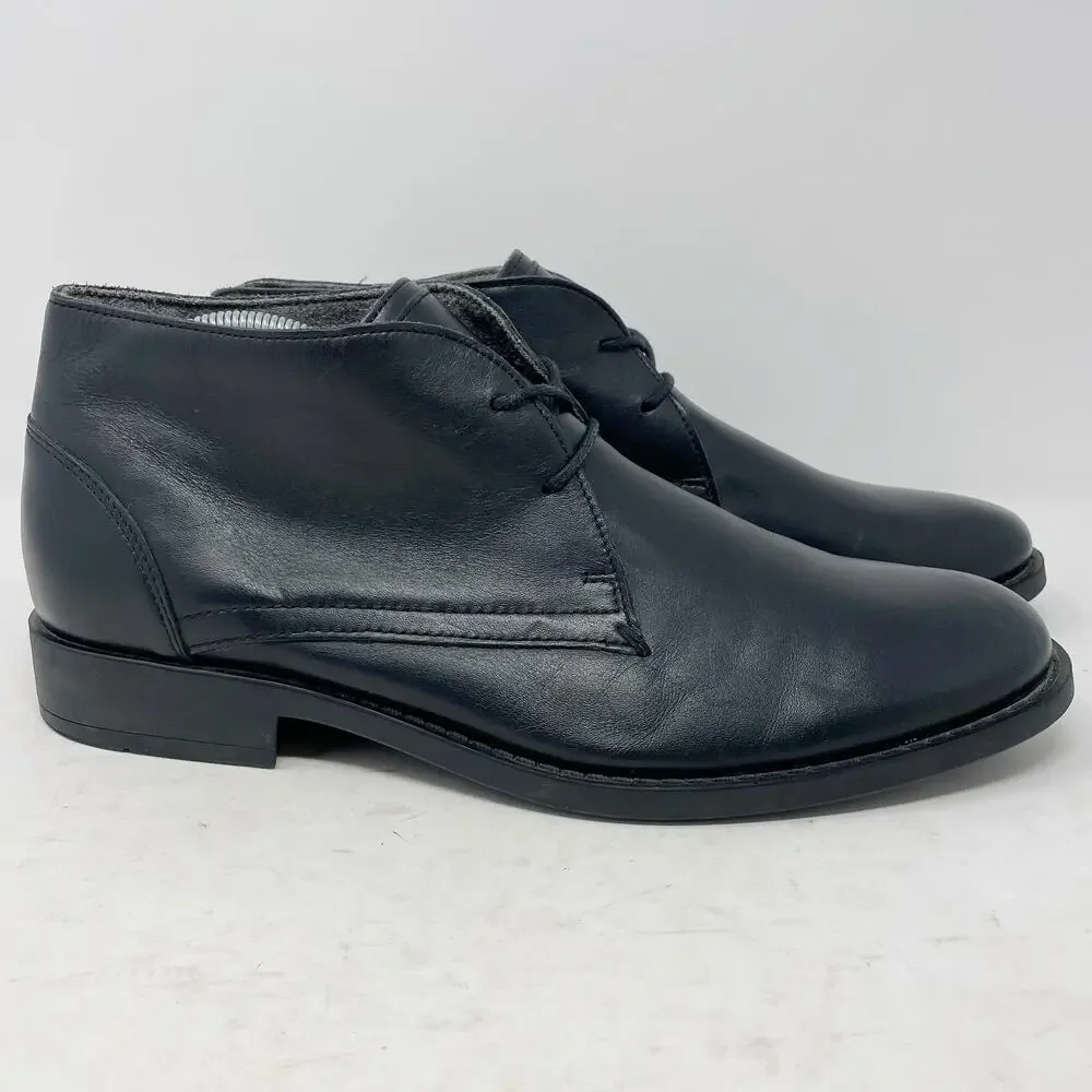 Stefano Rossi Black Leather Chukka Dress Boots Mens Size 8H